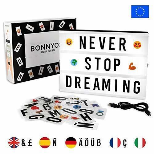 Social Caja de Luz LED A4 con 105 Letras, 60 Divertidos Emojis y