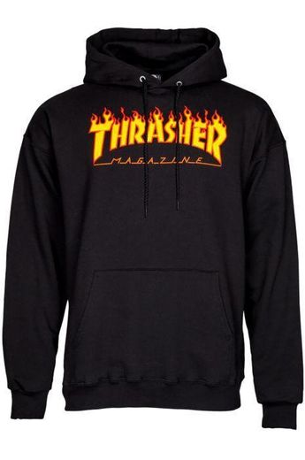 SWEAT CAPUZ THRASHER FLAME LOGO BLACK XL

