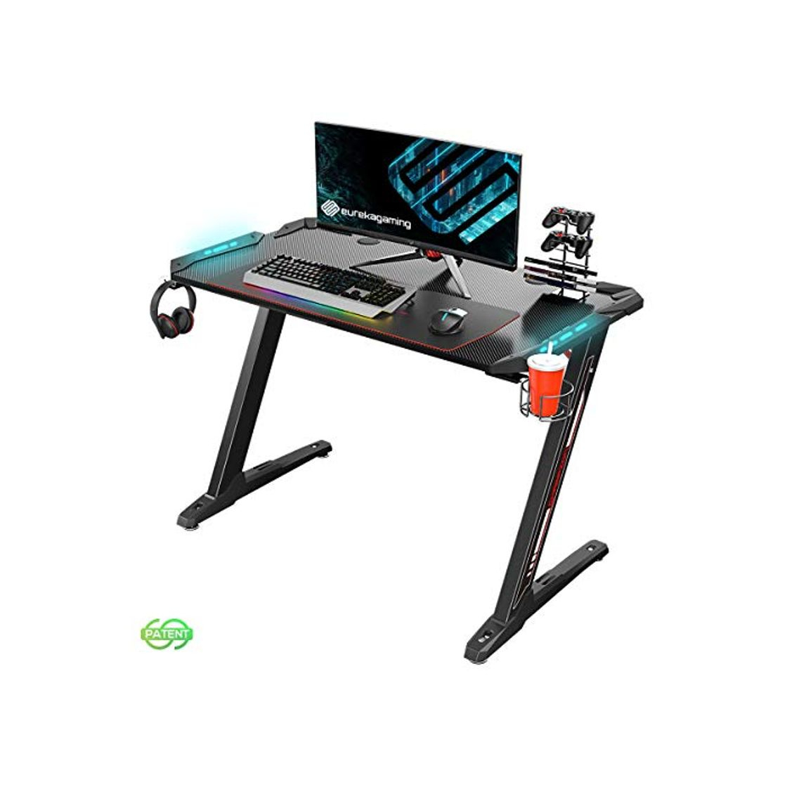 Product Eureka Ergonomic Z1-S Gaming Desk - Mesa de juegos para computadora