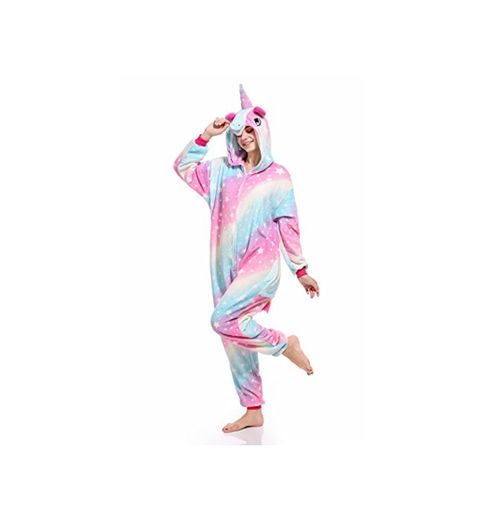 Mystery&Melody Unicornio Pijamas Disfraces Cosplay Disfraces Franela Animales Cremallera Ropa de Dormir
