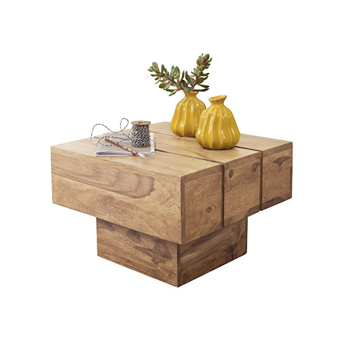 Elemento de la categoría hogar Wohnling Mesa Bodi Madera Maciza Acacia Diseño Salón Mesa 44 x 44 cm Cuadrado