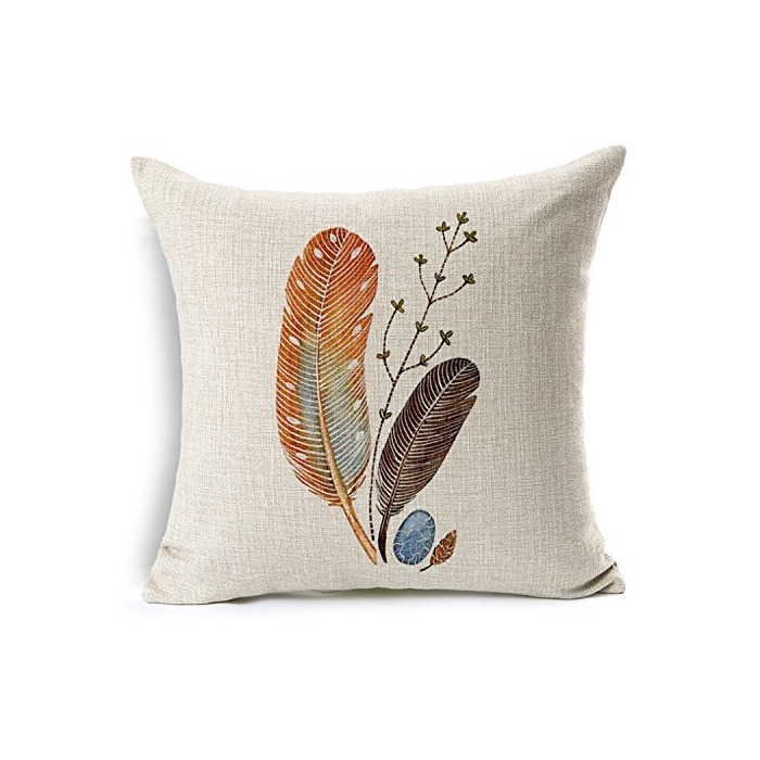 Elemento de la categoría hogar Jtartstore Hand Drawing Feather Stone Printed Cushion Covers Home Textile Ikea Almofadas