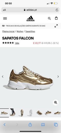 Adidas Falcon gold em promoção 