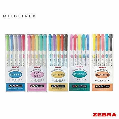 Zebra Mildliner - Juego completo de 25 colores