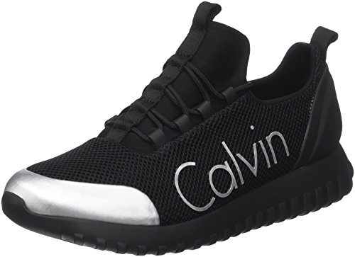 Moda Calvin Klein Jeans Ron Mesh/Brushed Metal, Zapatillas para Hombre, Negro