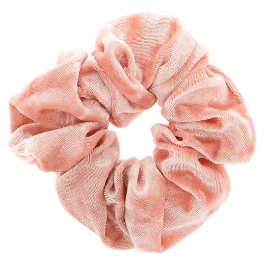 Claire's blush pink velvet scrunchie