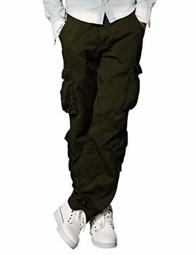 Moda Match 3357 - Pantalones Cargo para Hombre(Verde