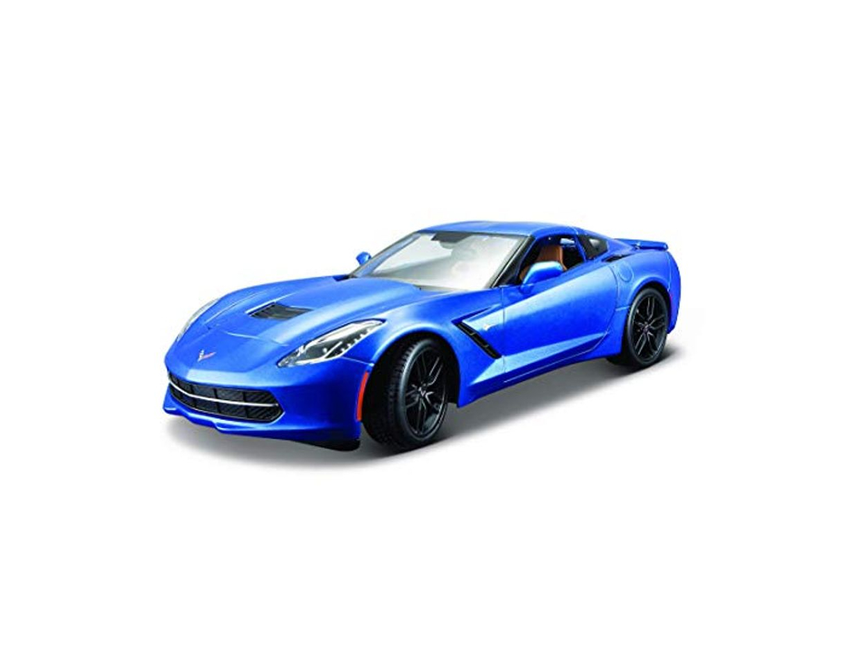 Product Maisto-31677 Stingray, Color Blanco, Corvette Plateado