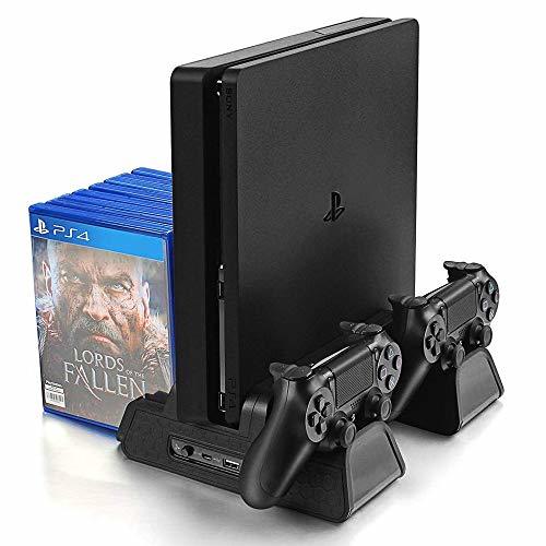 Fashion KONKY Soporte Vertical para PS4/PS4 Slim/Pro, Base PS4 con 3