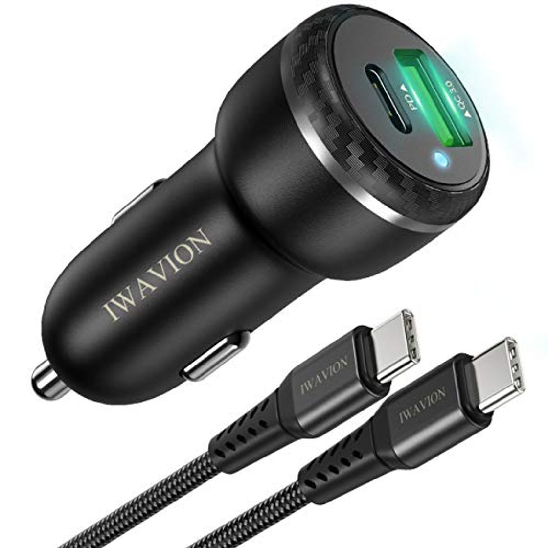 Products IWAVION USB Tipo C Cargador de Coche,Quick Charge 3.0&PD 36W Carga Rapida