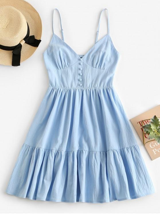 Products Button Embellished Smocked Flounce Hem Cami Dress