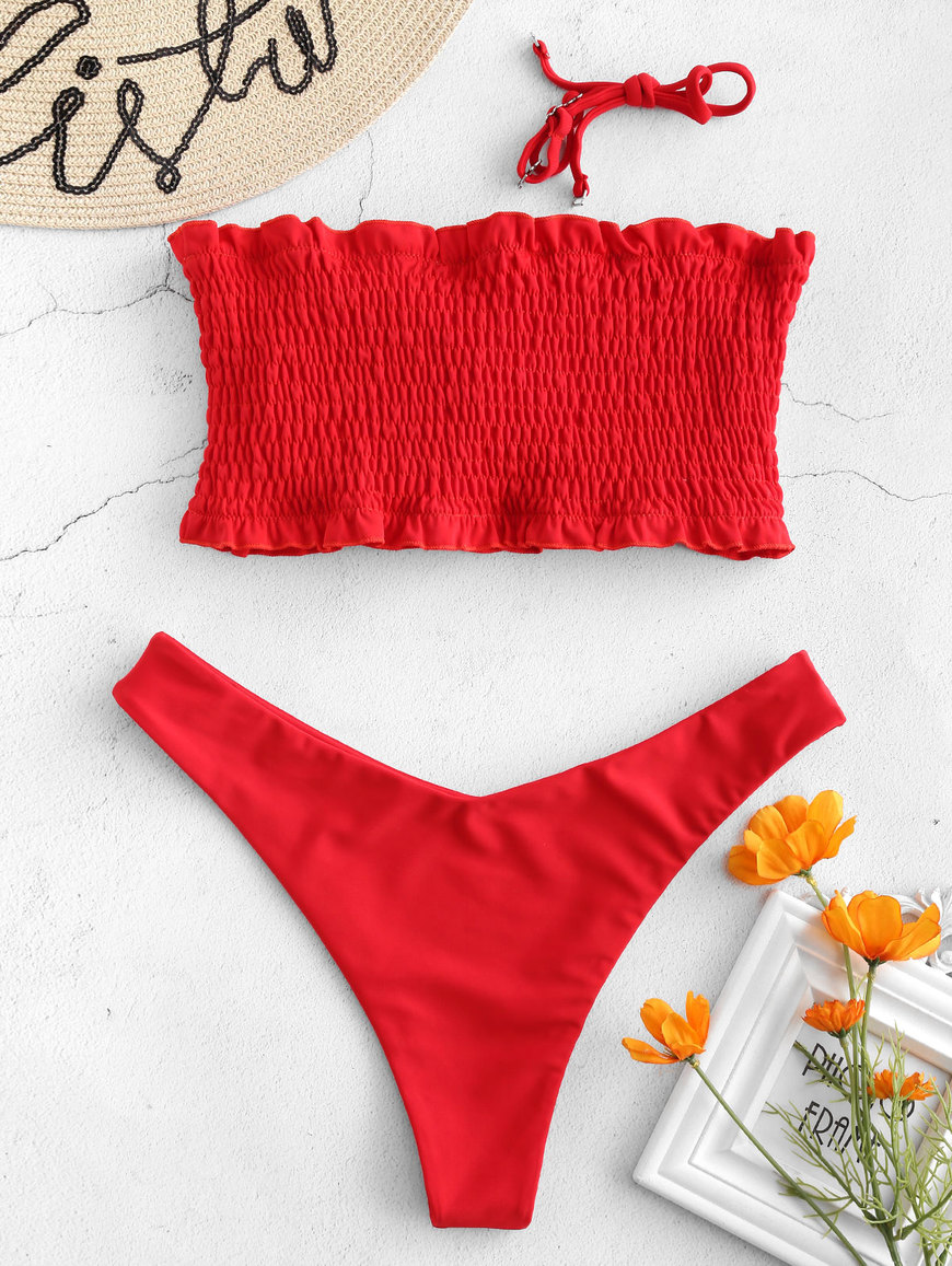 Products Beach suit frilled smocked bandeau 