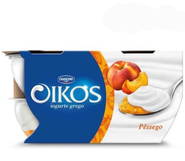 Fashion Iogurte Danone Oikos de pêssego. 