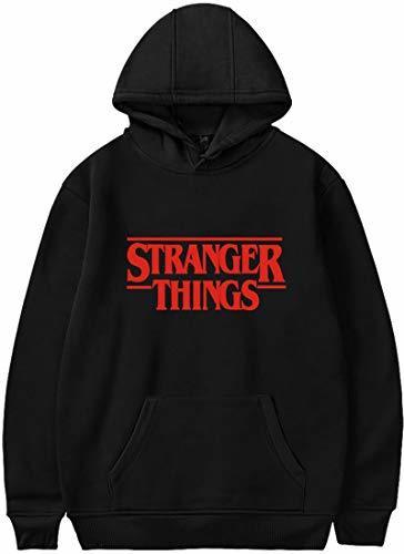 Social EMILYLE Color Puro Stranger Things Sudadera con Capucha Letra Roja Demogorgon Days