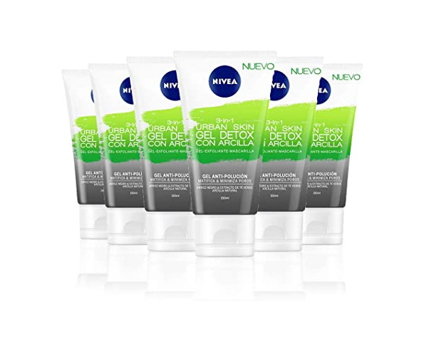 Social NIVEA Urban Skin Detox Mascarilla Purificante 1 Minuto en pack de 6