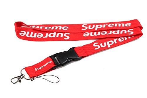 Social Supreme Lanière double face rouge style urbain branché Peut servir de porte-clés