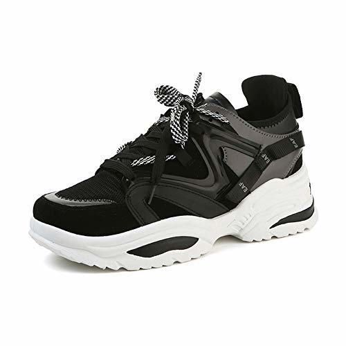 Zapatillas de Deporte de tacón Alto para Mujer Plataforma Femenina Zapatos Casuales