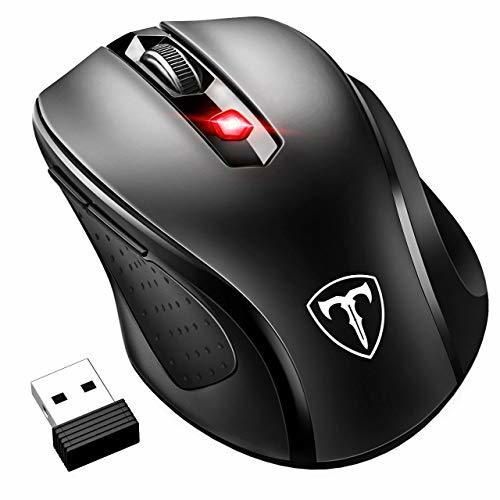 VicTsing Ratón Inalámbrico Mini, Portátil 2.4G con Receptor Nano, 6 Botones, 2400DPI,