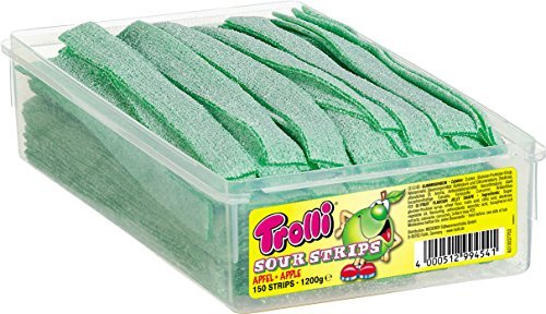 Place trolli – Sour Strips – Manzana – ácidas Rayas con Sabor Manzana – Golosinas – Caja – 1200 Gramos