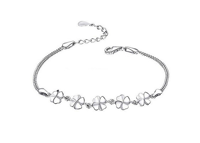 Social Hosaire Pulseras de Plata de Simple y con Estilo trébol Regalo Pulseras