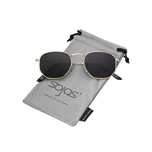 SOJOS Clásico Polígono Espejo Lentes UV Portección Unisex Gafas de Sol Polarizado