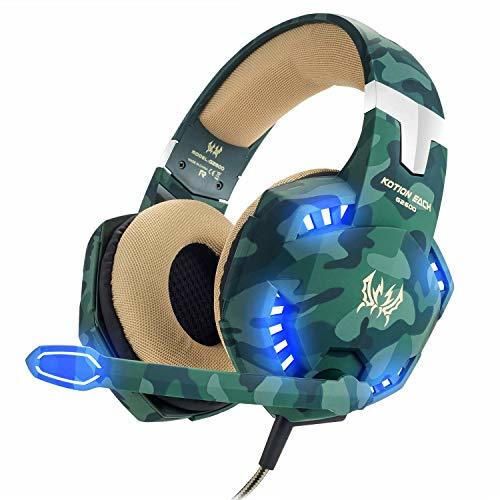 VersionTECH. Auriculares Gaming Cascos PS4 con Microfono, Diadema Ajustable, Bass OverEar 3,5mm