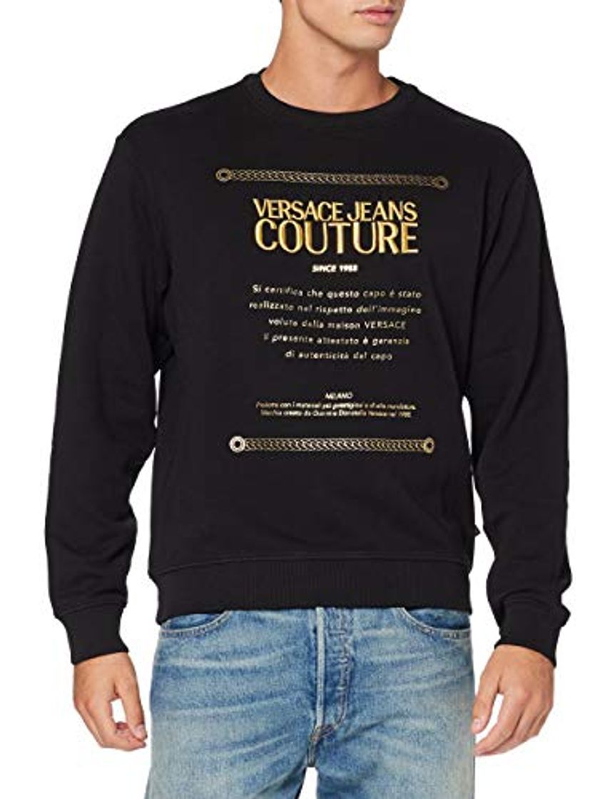 Moda VERSACE JEANS COUTURE Man Light Sweater Sudadera, Negro (899