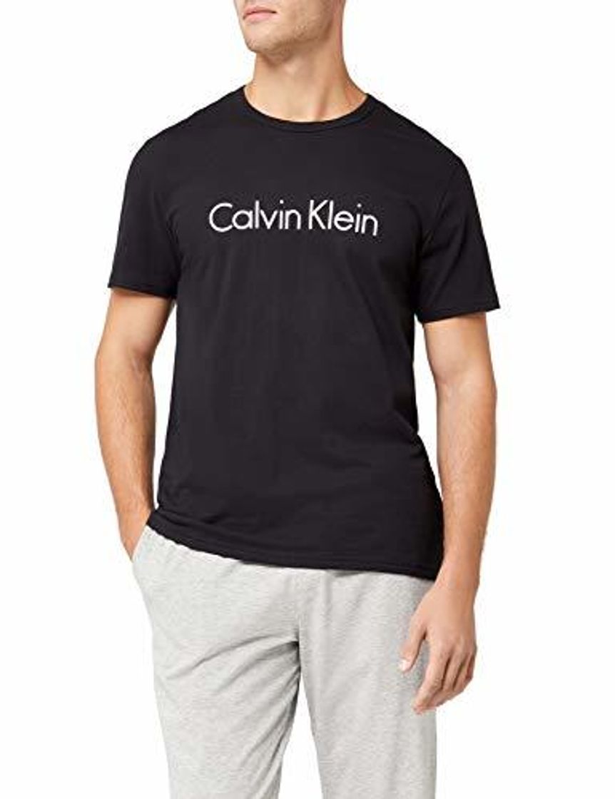 Place Calvin Klein Comfort Cotton-S/S Crew Neck Camiseta de Pijama, Negro