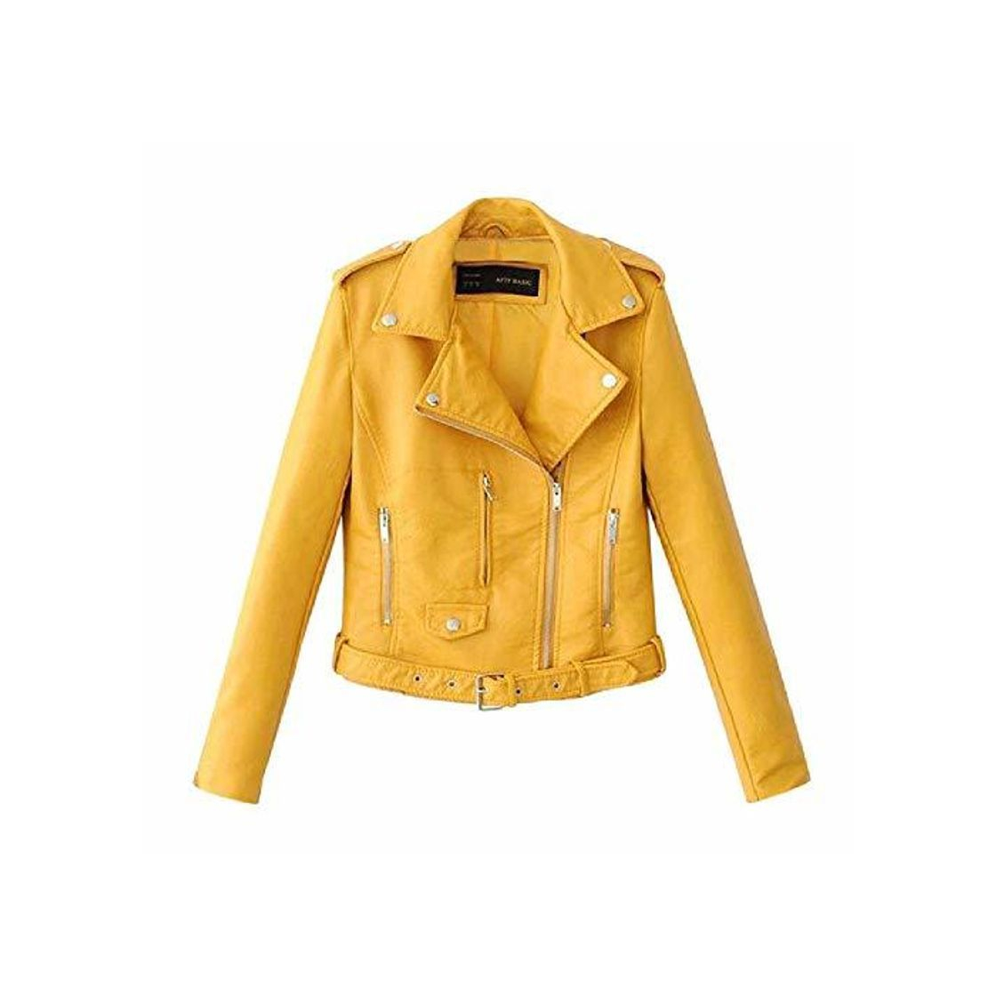 Social NOBRAND Mujeres Solapa Recortada Mulheres Da Moda de Couro Jaqueta Curta menina