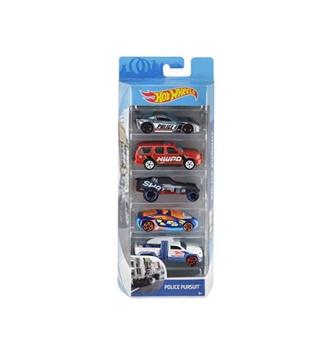Hot Wheels Pack de 5 vehículos, coches de juguete
