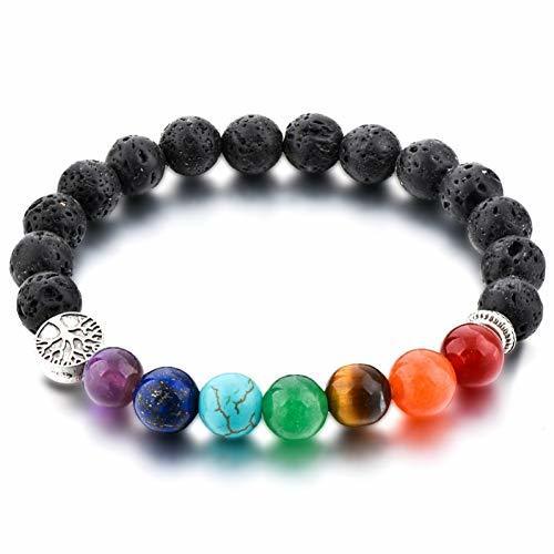 Moda HFLGKLO Granos hechos a mano Casual Iris Chakra Pulseiras Brazalete Para Mulheres