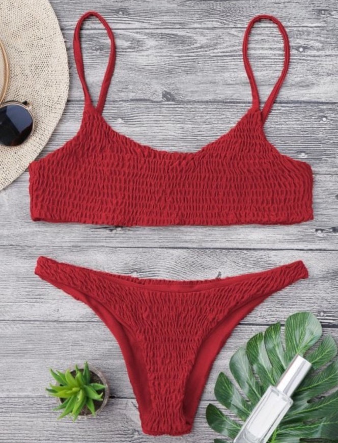 Moda smoked red bikini 