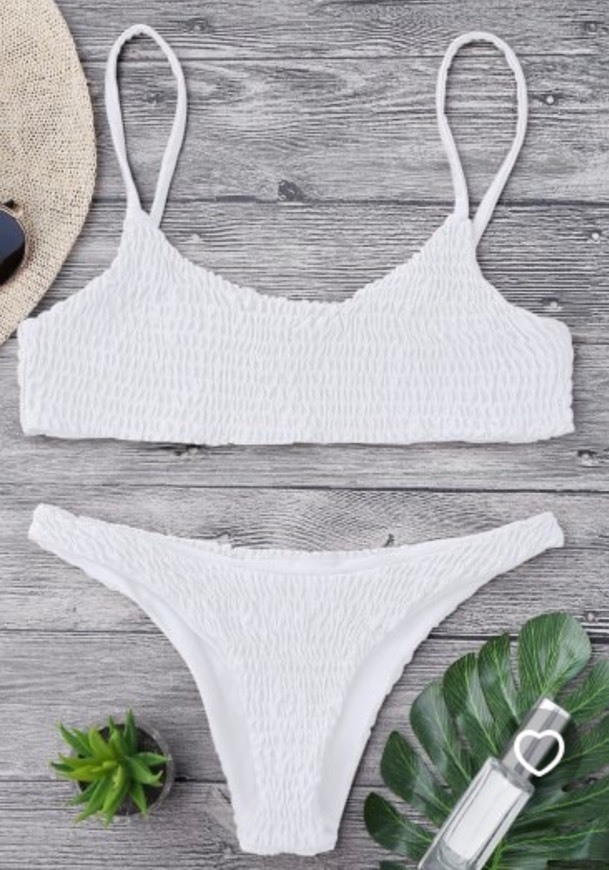 Moda smoked white bikini 