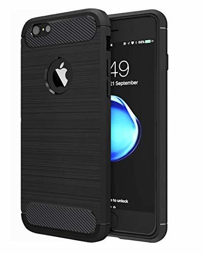 Social HUSHCO Funda iPhone 7 iPhone 8 Carcasa [Textura Fibra de Carbono] Ligera