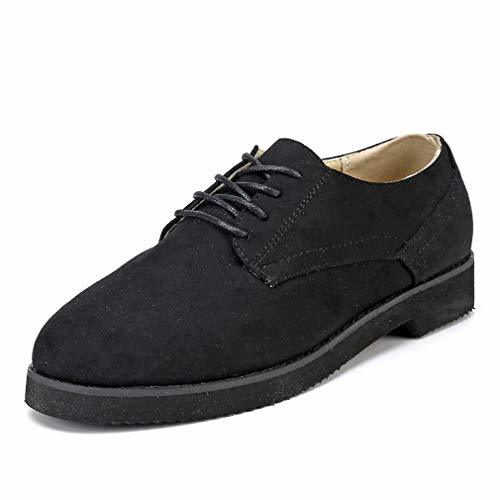 Place Zapatos Planos con Cordones Mujer Brogue Zapato Talón Plano Gamuza Colores Manera