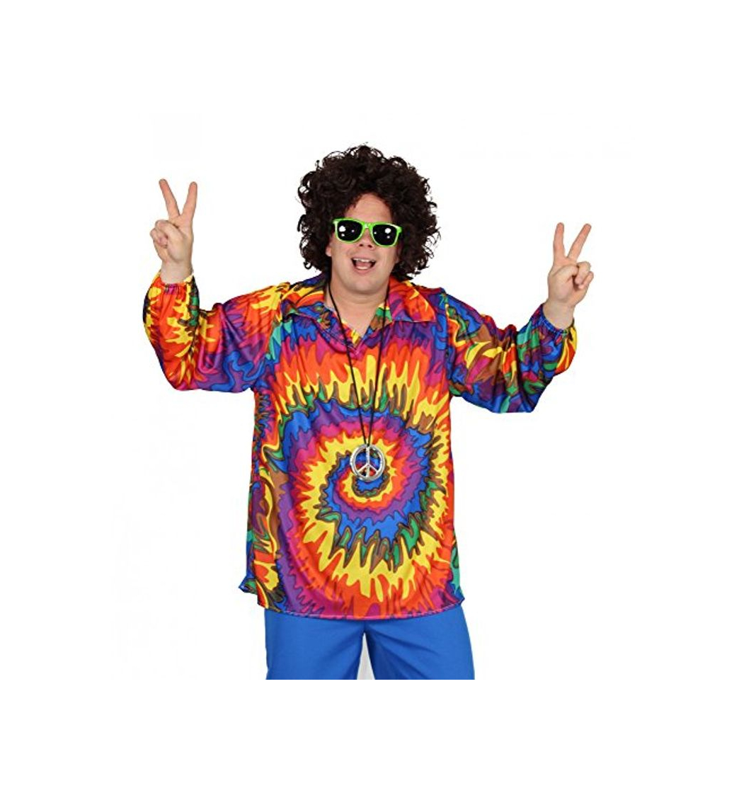 Social Foxxeo Cool 70's 80's Batik Shirt Hippie Shirt pour Adultes Carnaval Party Taille L