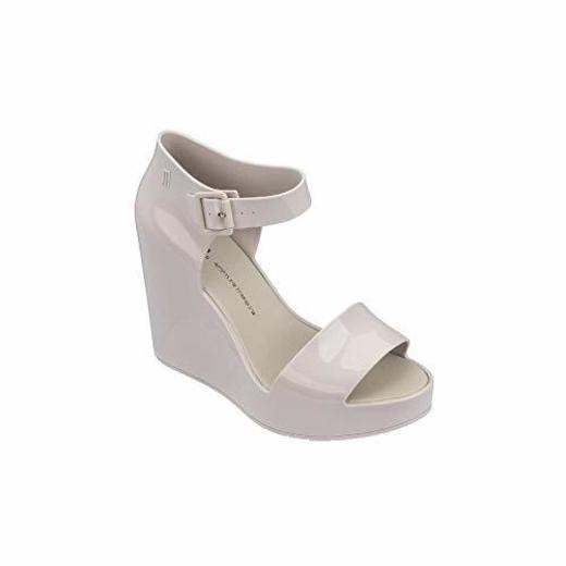 Melissa Mar Marfil Tobillo Sandalias Cuña 40 White Patent