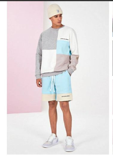 COLOUR BLOCK TRACK SUIT WITH SHORTS