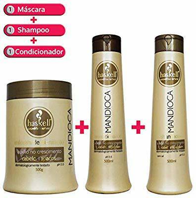 Moda Kit shampoo, condicionador e máscara capilar. 