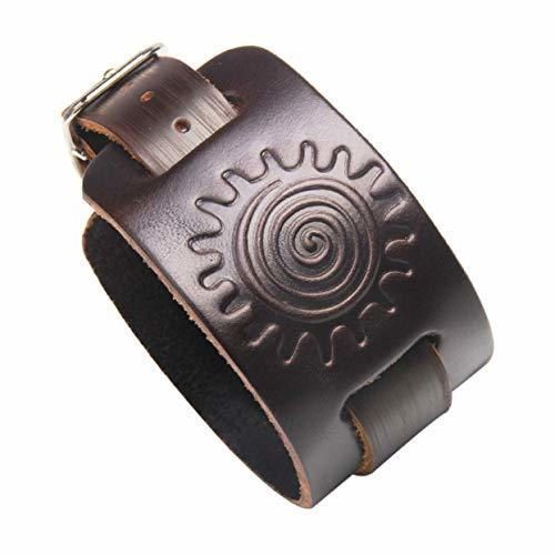 dryujdytru Espiritual Escorpión Pulsera de Cuero Hombre Brazalete Punk Rock Muñequera Vaquero