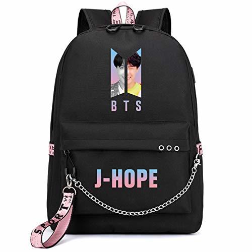 Lugar ZIGJOY Kpop BTS Bangtan Boys Mochila Mochila escolar Mochila con puerto de