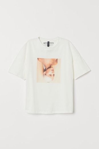 Printed T-shirt - White/Ariana Grande - Ladies | H&M GB