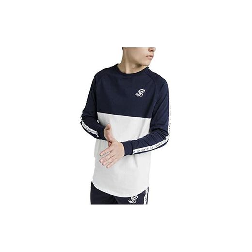 Illusive London Camiseta Taped L/S Azul Marino y Blanco
