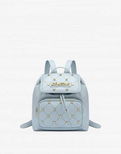 MOSCHINO QUILTED BACKPACK WITH STUDS MODA MALAS ACESSÓRIOS

