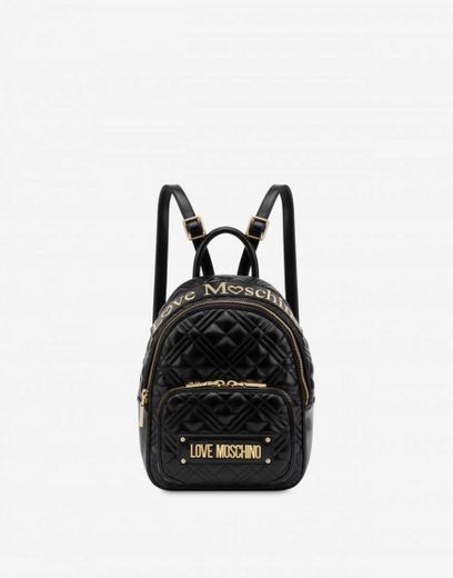 MOSCHINO SMALL QUILTED BACKPACK WITH LOGO MODA MALAS 

