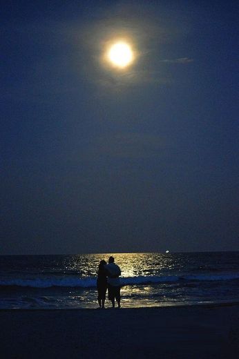 Moonlit walk on the beach