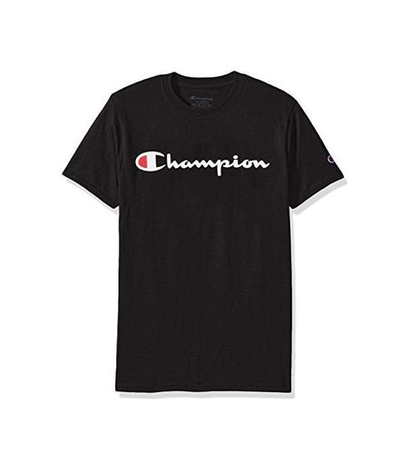 Champion Classic Logo para Hombre Camiseta, Negro