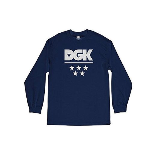 DGK Men's All Star LS Long Sleeve T Shirt Navy Blue XL