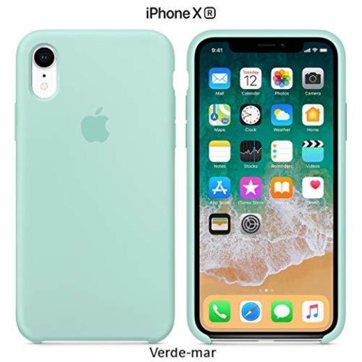 Social Funda Silicona para iPhone XR Silicone Case, Textura Suave, Forro Microfibra