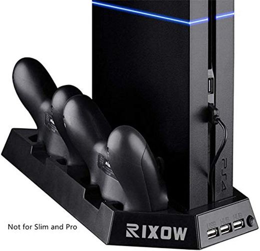 Rixow Refrigeración para PS4 con Dos Ventiladores de Playstation 4 Consola con